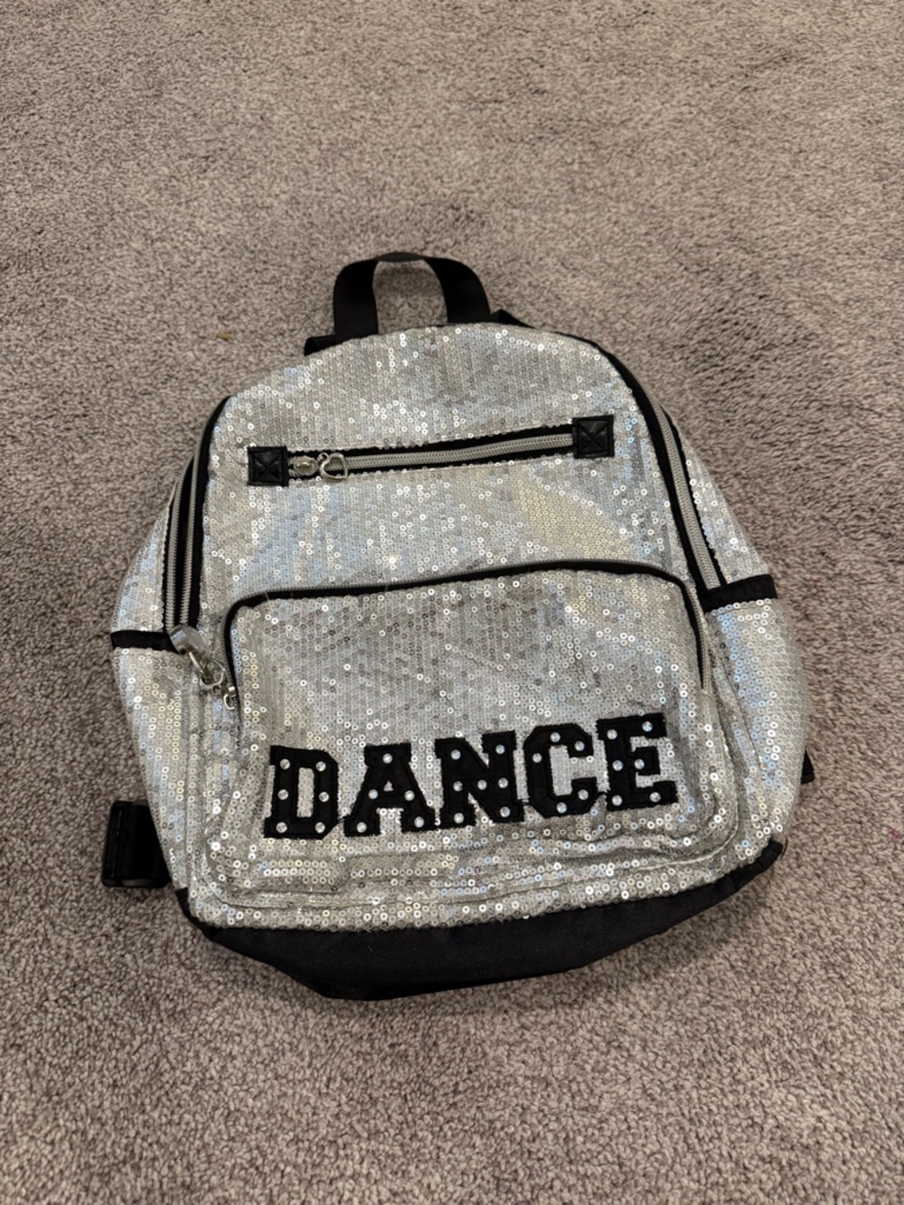 Silver Sequin "DANCE" Backpack